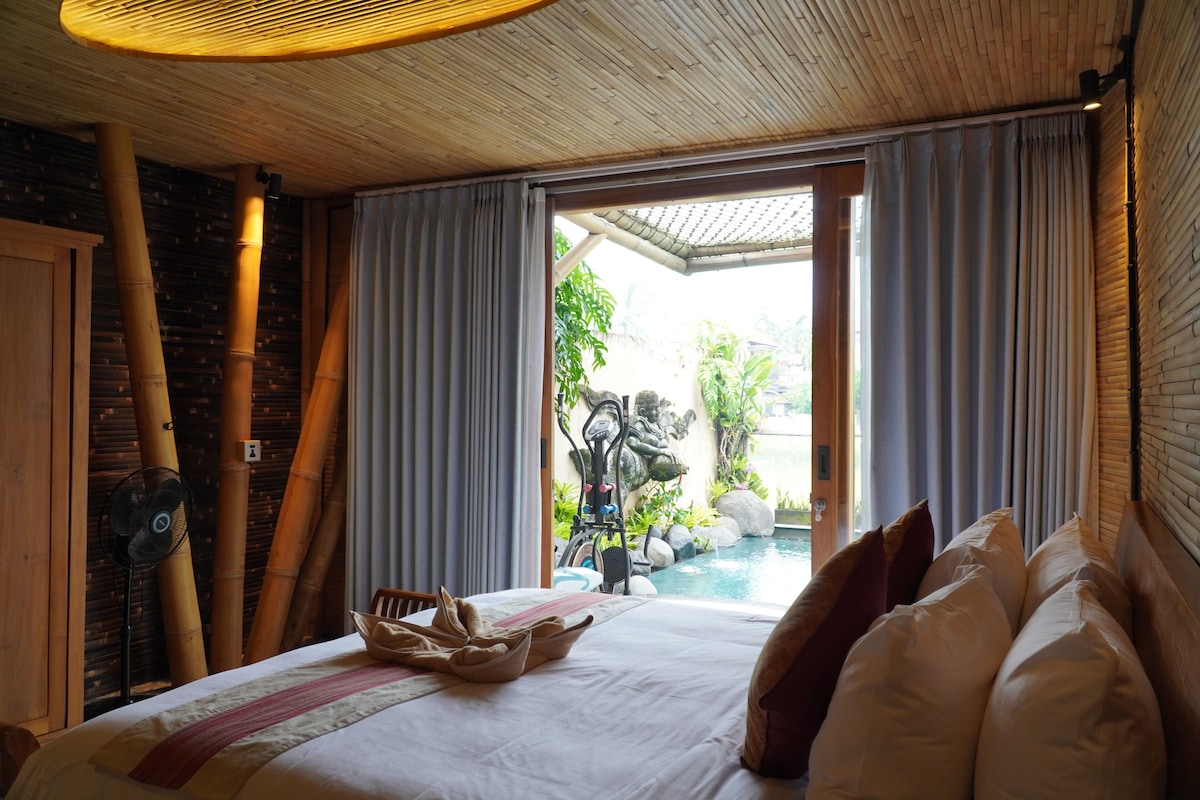 Bamboo Bliss Villa | Private Pool & Panoramic Rice Fields image 8